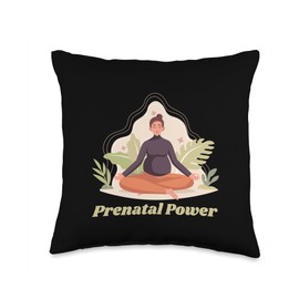 Nurturing Body And Mind Yoga Prenatal Power Pregnant Yoga Throw Pillow, 16x16, Multicolor