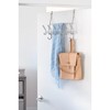 iDesign Door Double Rack with Towel Bar and Accessory Hooks-Satin