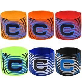 Captain's Armband C Pack of 6 Children's Football Game Leader Armband Captain Bracelet Football Captain Band Children's Armband Captain's Football Captain's Bandage Adjustable Captain Football for