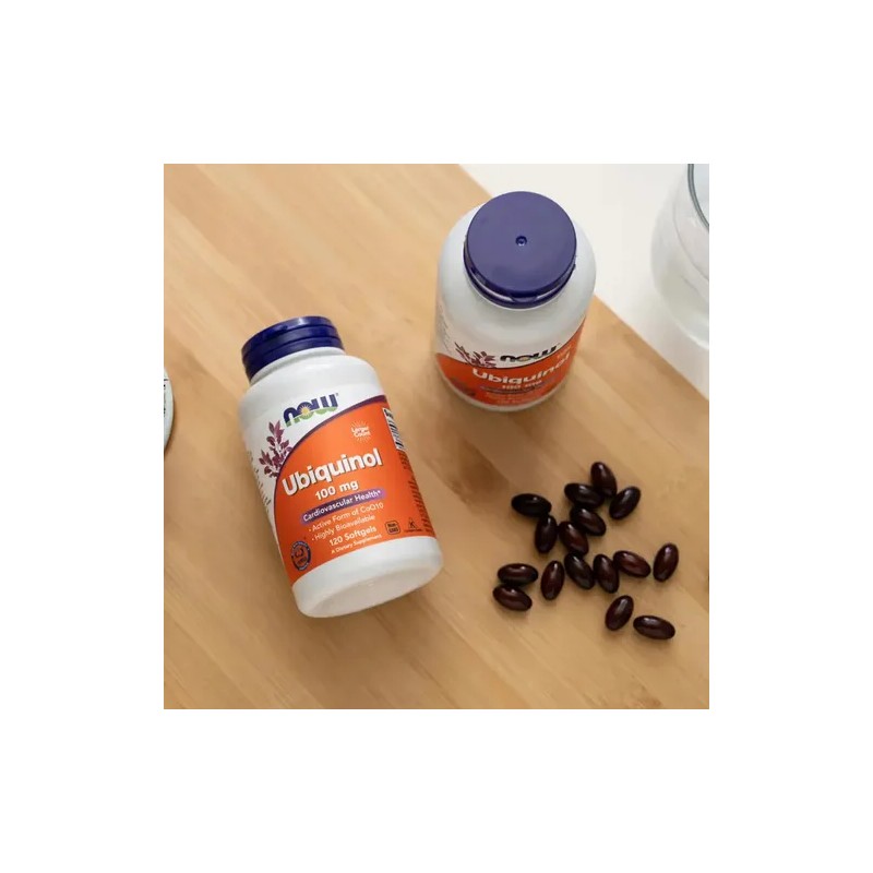 Suplemento en cápsula NOW Ubiquinol de 120 un
