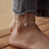 Feskive Initial Ankle Bracelets for Women Silver Plated Dainty Cuba