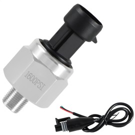 FUSCH 1600 PSI Pressure Transducer Sensor with Connector Harness, 1/8"NPT Thread Stainless Steel Pressure Transmitter for Oil Fuel Water Air