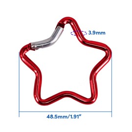 Sorrowso Carabiner Clip Star Shaped Climbing Buckle Aluminum Alloy Heavy Duty Keyring Hook For Camping Fishing Hiking Traveling Five Pointed Star Carabiner
