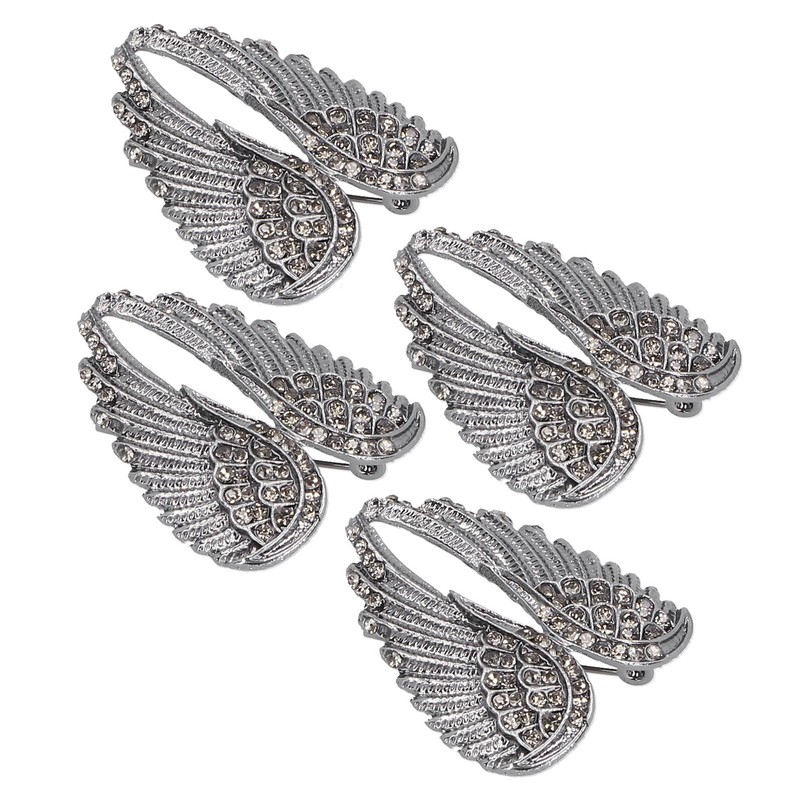 4Pcs Brooch Pin Diamond Angel Wing Pattern Cute Fashion Lapel