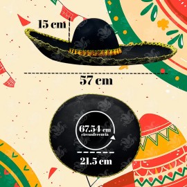 Sombrero Charro Plata Revolución 15 Septiembre México Econom Color Dorado