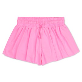iscream Big Girls Butterfly Style Overlap Side Swing Fabric Shorts - Rose, Large (14)