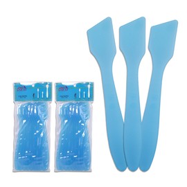 Pana (20 Pieces) 7.35" Blue Large Flexible Mixing Spatula Reusable Cosmetic Skin Care Facial Cream Mask Spatula for Mixing and Sampling