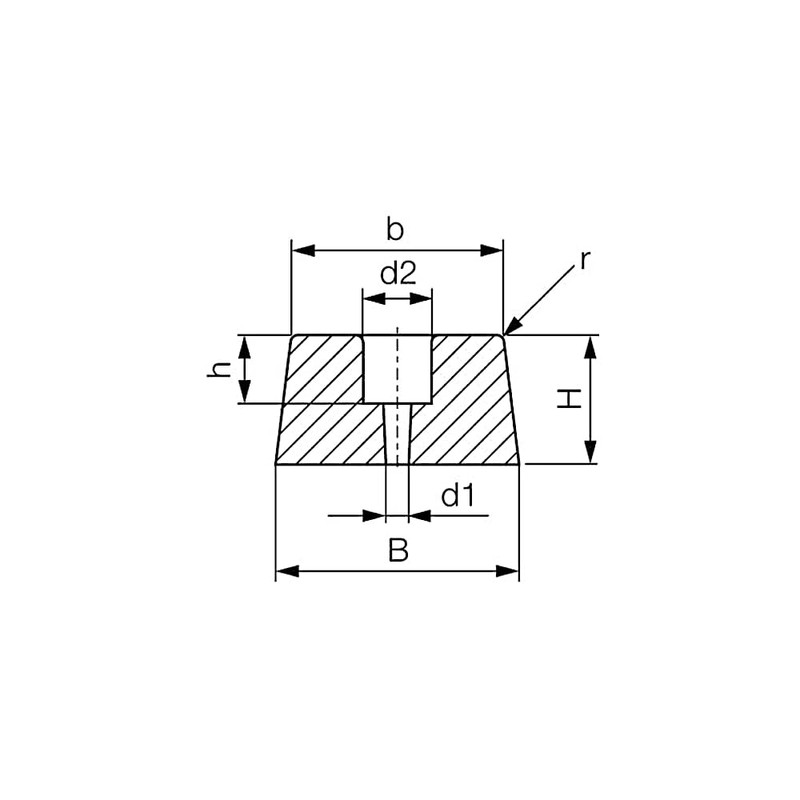 WTB® Ramp Buffer with 2 Holes 125 x 43 x