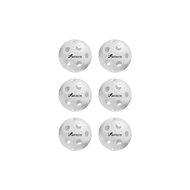 Swiftflyte Multi-Surface Pickleballs Set of 6-72 mm, 26 Precision-Drilled Holes,