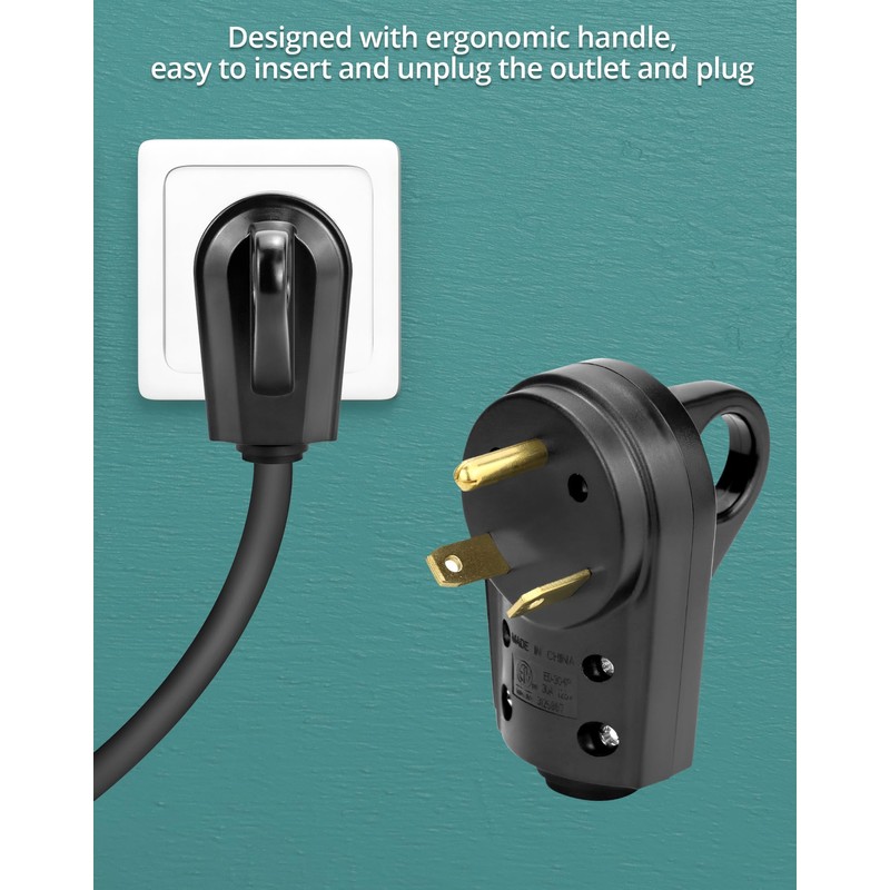 QWORK 30 Amp Male and Female Plug Set, RV Electrical