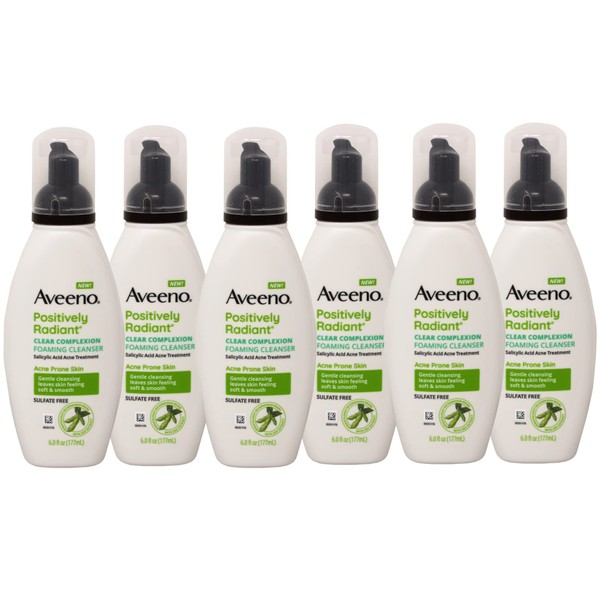 AVEENO Active Naturals Clear Complexion Foaming Cleanser 6 oz (6 Pack)