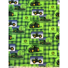 JOHN DEERE Tractor Cotton Fabric 1/4 Yard - Great for Masks or Quilts