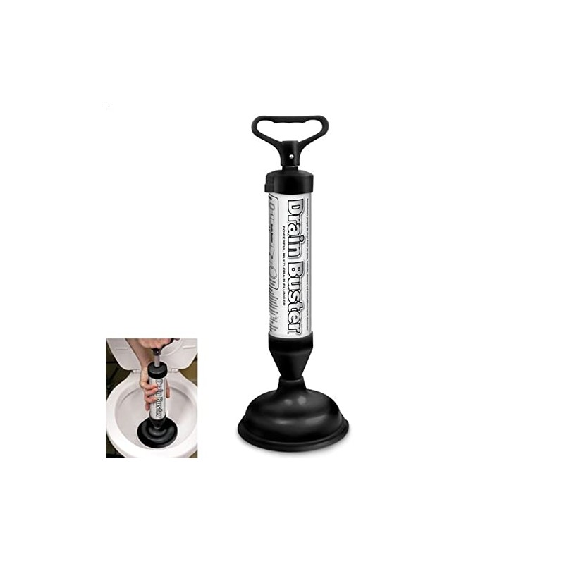 bulk buys OB641 Drain Buster Plunger, Transparent, Black