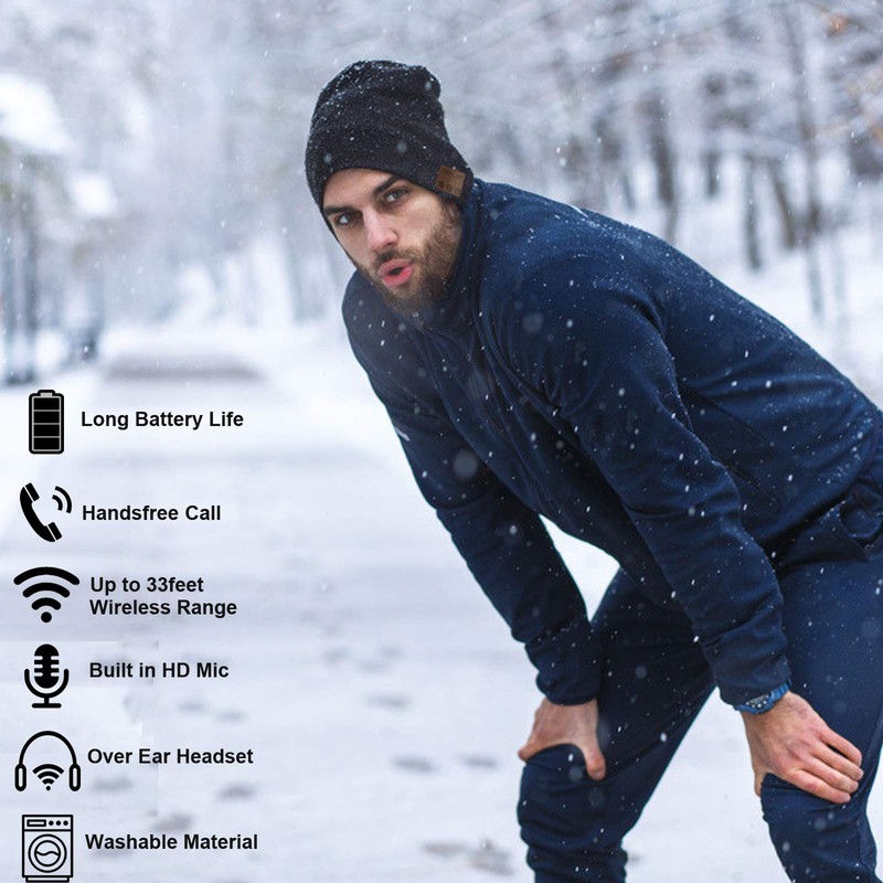 FashionLive Wireless Hat Music Beanie for Men Women Music Beanie