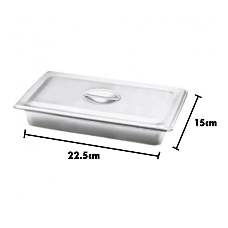 Hemco Charola Con Tapa Budinera Acero Inoxidable Grande Facturada