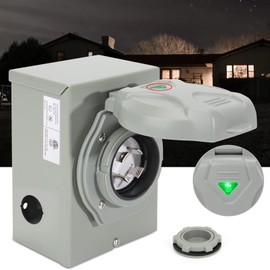 Afurkuot 30 Amp Generator Inlet Box 4 Prong with Pre-Drilled Holes, L14-30P Power Inlet Box Outdoor Generator Transfer Switch for Generator Cord, ETL Listed 125/250V, 30A Generator Inlet Plug