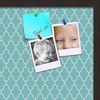 ArtToFrames 24x16 Custom Cork Bulletin Board. This Quatrefoil Aqua Pin