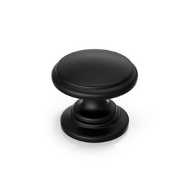 goldenwarm 10 Pack Cabinet Knobs Black Cabinet Knobs Round Black Drawer Pulls Zinc Alloy Hardware for Dresser Drawer 1-1/4 Inch Diameter
