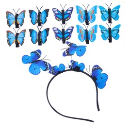 FOMIYES 11pcs Butterfly Hairband Hairpin Headpiece Glitter Rave Accessories Comfortable Hair Clips