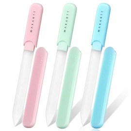 Makartt Glass Nail File for Natural Nails: Reusable Nail Care Tool, 3pcs | Fast Shaping & Gentle Smoothing, Double-Sided Sandblasted Surface, Washable