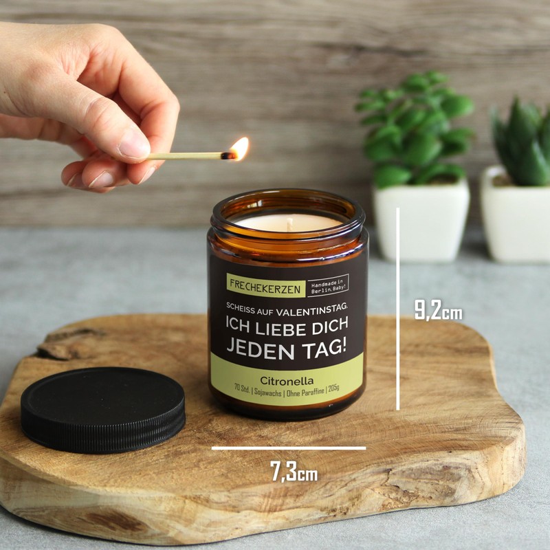Lustiges Valentinstag Geschenk für Sie & Ihn | Citronella Kerze