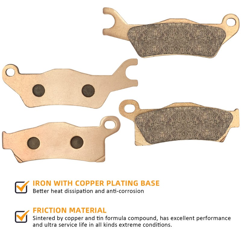 Front & Rear Brake Pads Sintered for Can Am Outlander