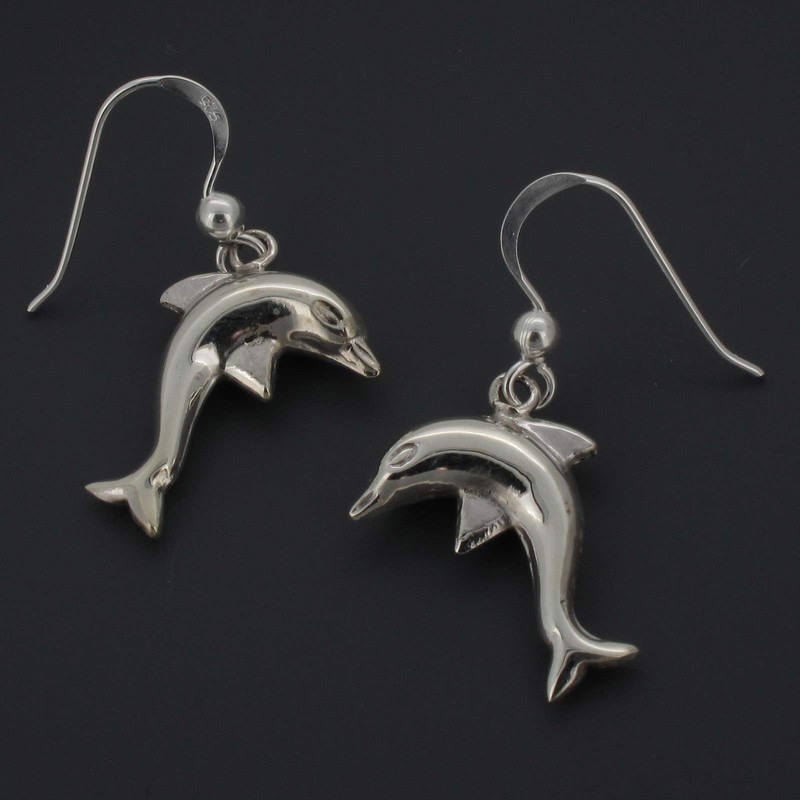 Touch Jewellery 925 Sterling Silver Drop Earrings Dolphin Design