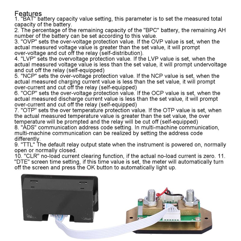 LCD Voltage Current Combo Meter Resin Energy Saving Wattmeter for