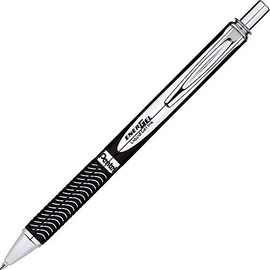 Pentel Retractable EnerGel Gel Pens, Metal Tip, 0.7mm, Black Ink (BL407A-A)