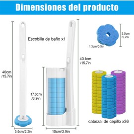 Cepillo de Inodoro Desechable, Escobilla para Inodoro de Limpieza Profunda