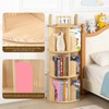 Kryonix Rotating Bookshelf for Kids, Solid Pine Wood Spinning Bookshelf