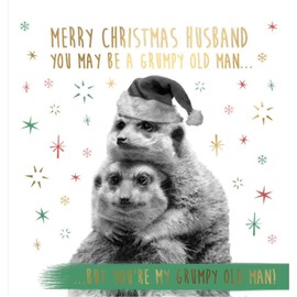 Husband Christmas Card, Funny Christmas Card Husband, Funny Husband Christmas Card, My Grumpy Old Man, Gold Foiled
