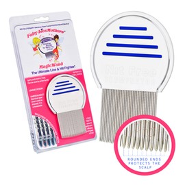 Fairy LiceMothers MagicWand Metal Lice Comb - Head Lice comb for Lice Eggs - Nit Free - Durable & Easy to Use - Gentle Lice Removal Comb - Safe for Kids & Adults - Nit Removal Tool