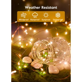 Minetom USB Fairy Lights Plug in, 33 ft 100 LED Twinkle String Lights with Remote and Timer, Waterproof 8 Modes Starry Lights for Indoor Wreath DIY Party Wedding Christmas Decoration, Warm White