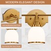EvmVom 3-Light Brushed Gold Bathroom Light Fixtures, with Milk White