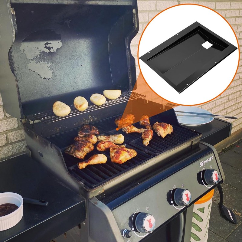 DELSbbq 69804 Grease Tray with 10-Pcs 6415 Drip Pan Liner