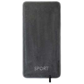 Brandsseller Sports Towel Fitness Towel with Embroidered Sport Logo 100% Cotton Terry Quality 40 x 80 cm Grey