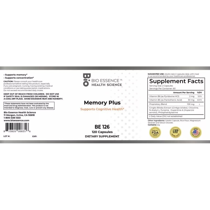 Bio Essence Health Science BE 126 Memory Plus
