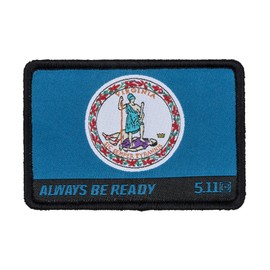 5.11 Tactical Virginia Flag Patch, Hook Backing, Laser-Cut Size, Easy Attachment, Multi, 1 SZ, Style 81215