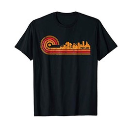 Retro Style Portland Oregon Skyline T-Shirt