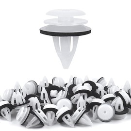 Car Trim Clips Plastic Fasteners 60 pcs, Universal Auto Panel Fixing Clips Plastic Push Rivets Car Door Retainer Mounting Clips for Car Boots Interior Doors Bumper, White Auto Parts panel clips