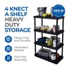 Gracious Living XL Storage Shelving, Heavy-Duty Knect-A-Shelf, 4 Shelves, Black