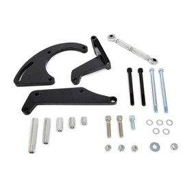 TSP - Black Aluminum Sanden 508 A/C Compressor Bracket compatible with Chevy Small Block Long Water Pump - JM9106BK Black