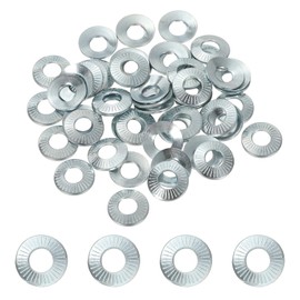 PATIKIL M4x10x0.7mm Flat Washers 50Pcs 65Mn Steel Belleville Spring Disc Washer Conical Knurled Metric Gasket for Automotive Industrial Construction (White Zinc Plating)