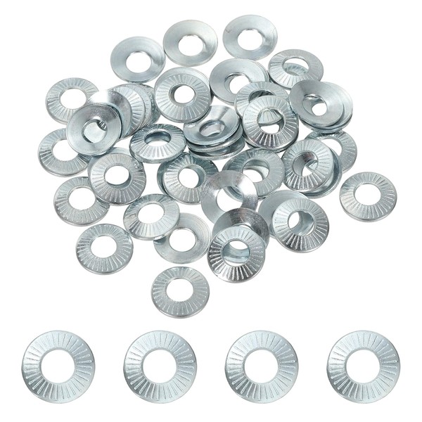PATIKIL M4x10x0.7mm Flat Washers 50Pcs 65Mn Steel Belleville Spring Disc