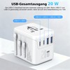 Refined Living Travel Adapter Worldwide, Universal Travel Plug with 2