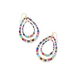 Kendra Scott Bree Open Frame Earrings Gold Orchid Mix One Size