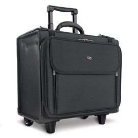 Solo New York Rolling Catalog Case with Wheels - Roller Laptop Bag, Wheeled Briefcase for Women & Men, Carry On Size for Travel, Litigation Bag for Lawyers, Fits 17.3" Computer - Morgan, Black