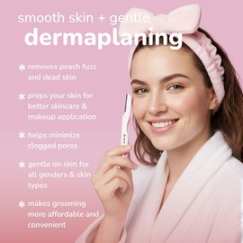 The Crème Shop Comb & Shape Grooming Folding Razor Duo - One Blade for Gentle Exfoliation, Dermaplaning, Facial Hair Removal and Eyebrow Shaping (Pack of 2)