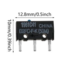 ZCZQC D2FC-F-K - Micro interruptor de mouse, 2 piezas D2FC-F-K (50 m) microinterruptores de mouse azul